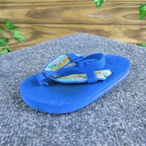 Teva Unisex Flip Flop Sz T 7 Medium Blue Fabric Pull On